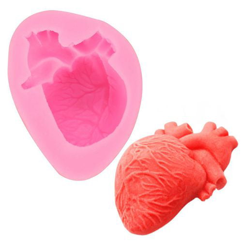 Mold Cake Chocolate 3D Resin Human  Soap Heart Mould Halloween Clay Silicone